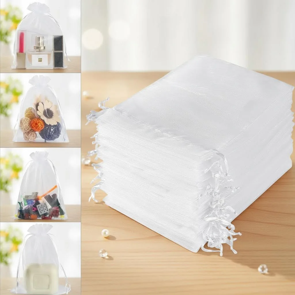 20pcs White Weave Tape Jewelry Display Home Party Supplies Small Family Events Decorations And Accessories 5x7cm  7x9cm 9x12cm