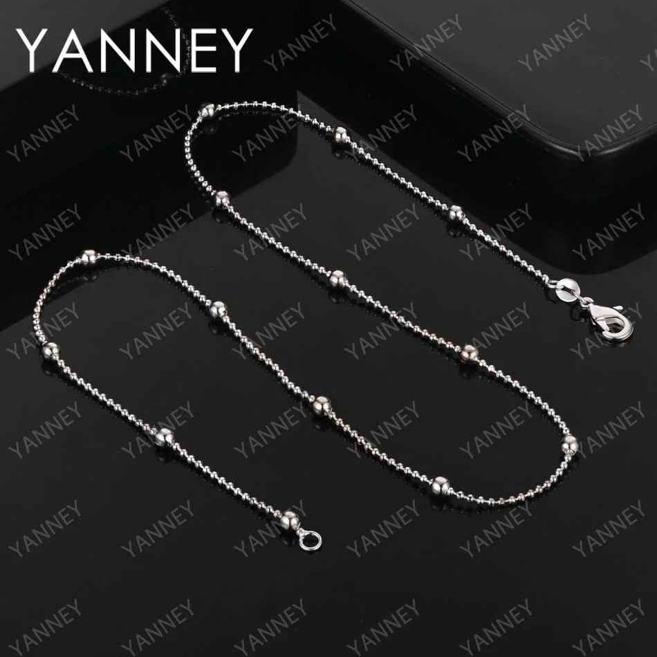 New 925 Sterling Silver 16-24 Inches Sweater Bead Chain Necklace Women Fashion Charm Wedding Party Favors Jewelry