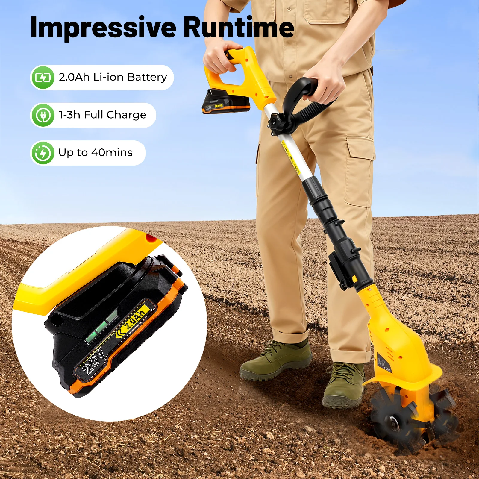 Cordless Tilling Cultivator 20 - Soil Tilling Cultivator ulasan dan harga
