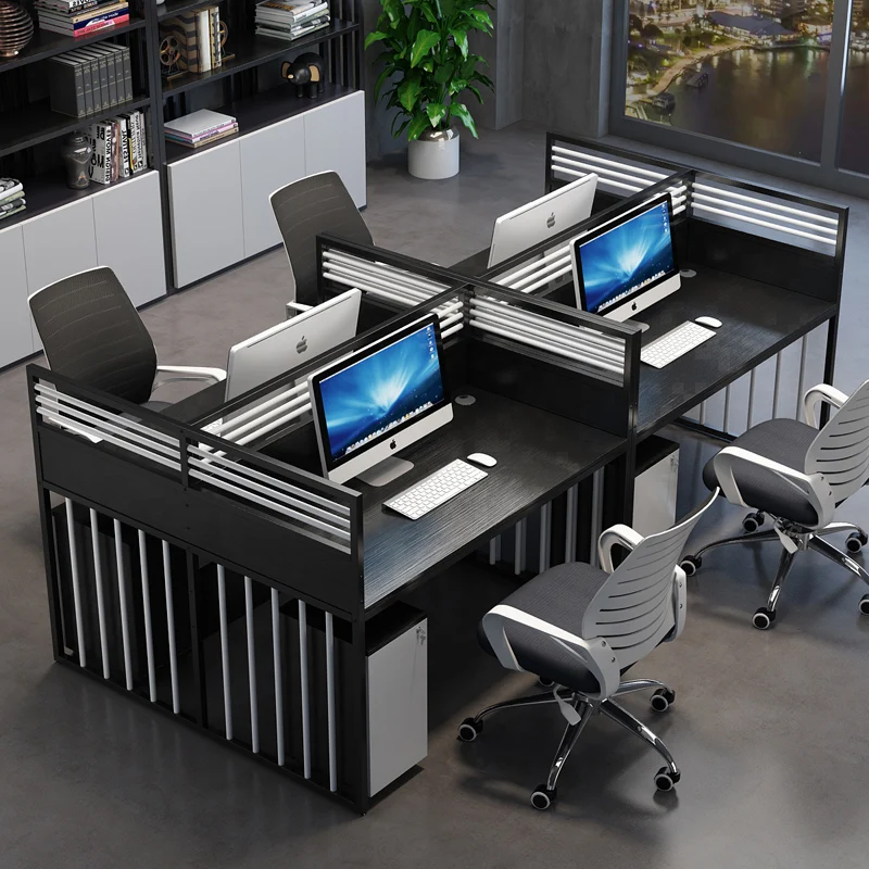 Simple and Modern Four-person Screen Card Seat, Office Card Slot, Double Artificial Position for Employees