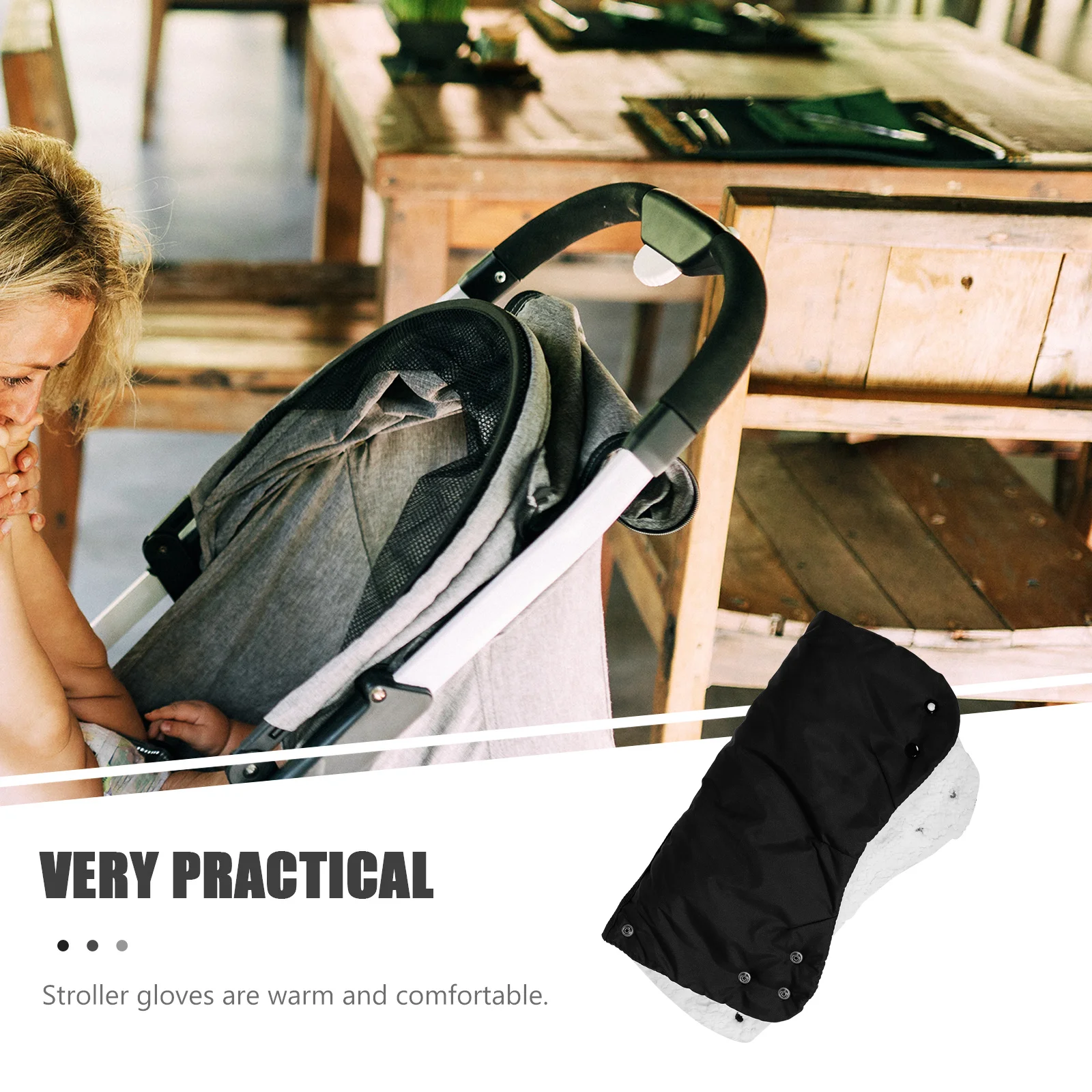 يندبروف عربة قفازات لفصل الشتاء سميكة عربة أطفال القفاز الدافئة يدفع باليدين اليد إفشل معزول عربة القفازات