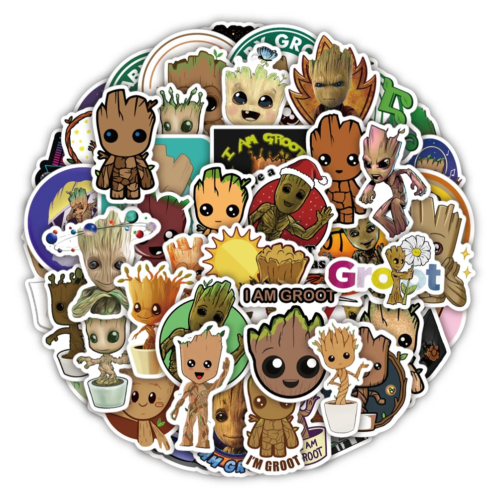 

10/30/50psc Disney Cute Groot Cartoon Stickers Anime Decal Phone Laptop Luggage Car Bike Skateboard Waterproof Sticker Kid Toy