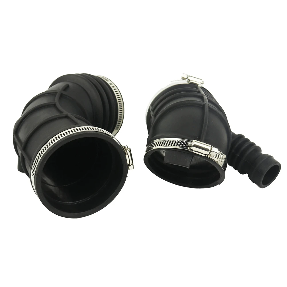 2Pcs Throttle Body Air Intake Boot Hose For BMW E46 323i 13541435627 696-059 Engine Intake Hose Car Accessories Rubber Black