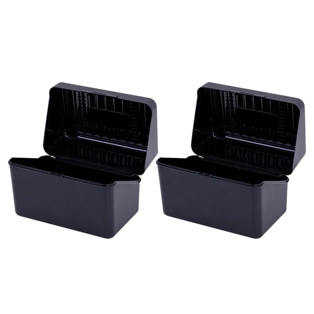 2Pcs Plastic Business Cards Holder Flip Cover Desktop Cards Organizer Office Supplies Black Stable Office Supplies