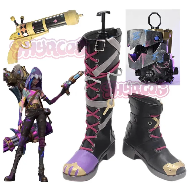 

Anime LOL Arcane Jinx Cosplay Boots Props Shoes Halloween Party Accessories Custom Made Prop Weapon Armor Cosplay Accessories