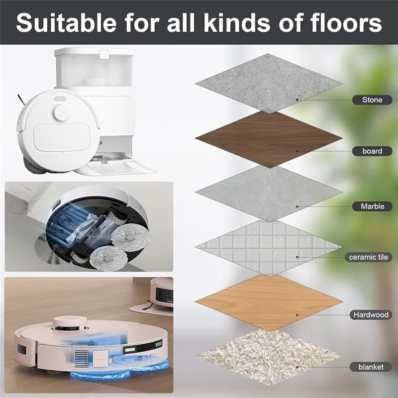 

VELIF-Accessory Set For Ecovacs DEEBOT N30 PRO / N30 OMNI / N30 PRO OMNI Robot Vacuum Cleaner Main Side Brush Hepa Filter