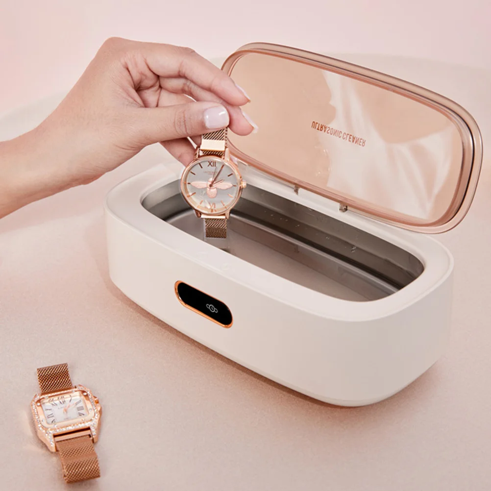 

1pc Compact Sonic Jewelry Watch Cleaning Machine Jewelry Cleaner Fast Effective Multi Purpose Us Household Plug