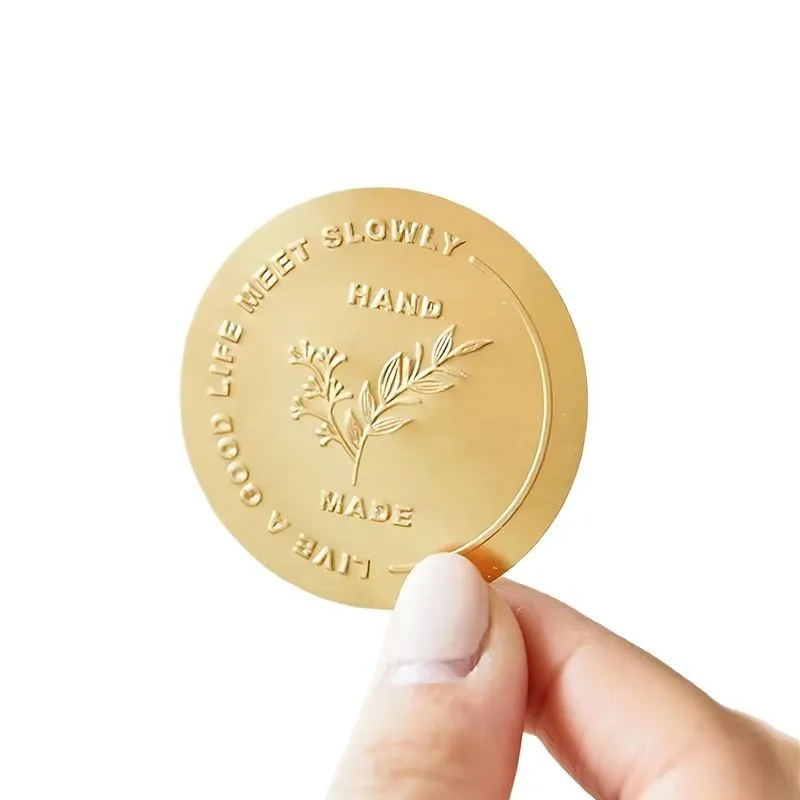 

Custom Gold Embossed Round or Square Logo Stickers