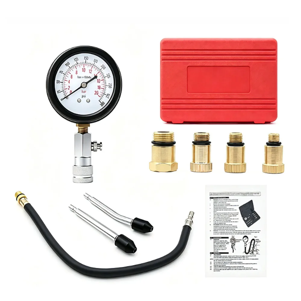 Auto‑Moto Engine Cylinder Pressure Gauge 0‑300PSI Compression Tester Kit for Car Motorcycle Engine Cylinder Pressure Test Tool