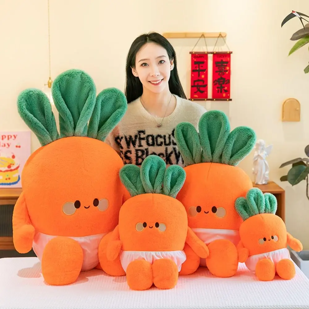 

Kawaii имитация мультяшной моркови, плюшевая игрушка Daikon, пушистая овощная подушка-морковка, 40 см, мягкая кукла-морковка, домашний декор, подарки
