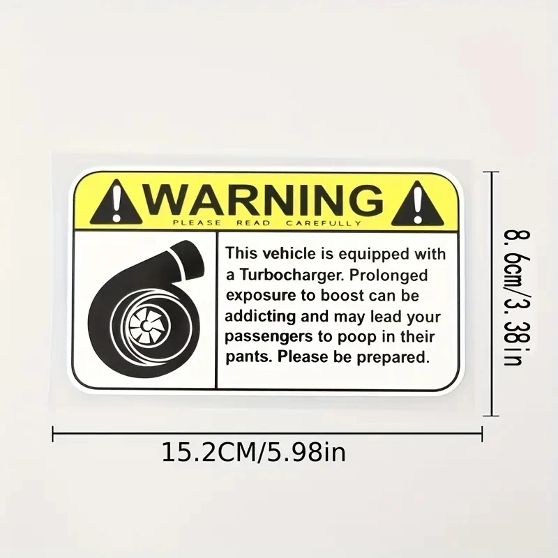 Car Sticker Funny Warning Sign Turbo Decal