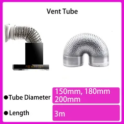 150/180mm Aluminum Foil Tube Flexible Ventilation Hose Pipe Air Vent System for Kitchen, Toilet, Hydroponics Extractor Fan Duct