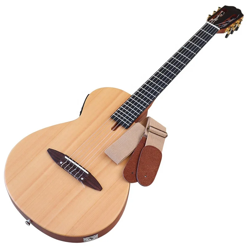 Wholesales natural wood color 39 inch 6-string spruce veneer matte exquisite classical guitar