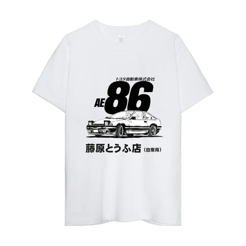 Initial D AE86 T Shirt Women Couple Combination Clothes Short Sleeve Collar Fashion Man Cotton