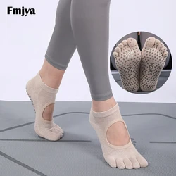 Women Yoga Socks Five Finger Toes Breathable Elasticity Non-slip Pilates Trampoline Dance Ballet Gym Workout Grips Toe Socks