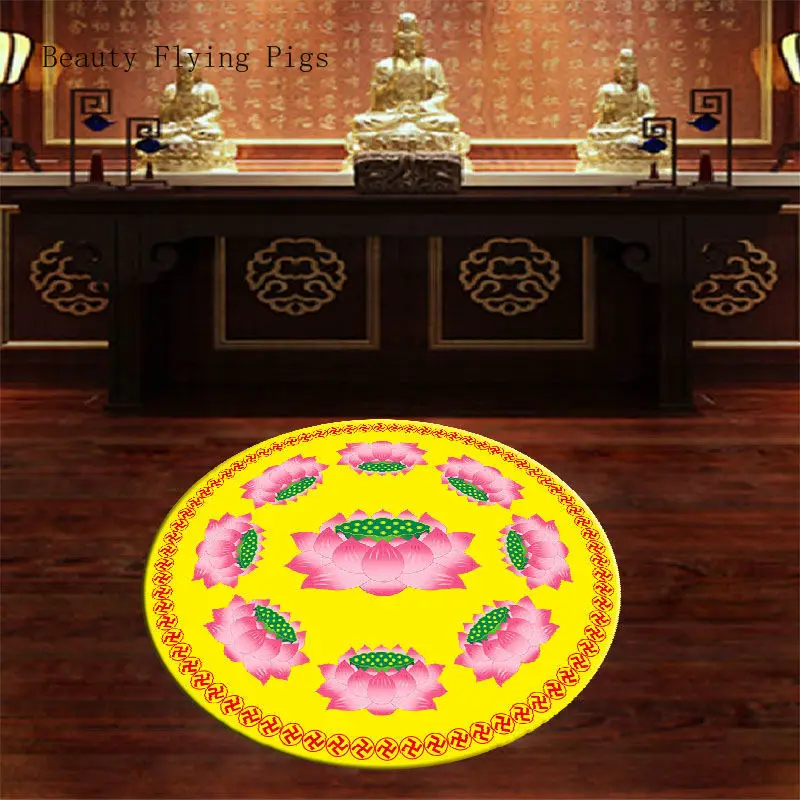 

Chinese style PVC material lotus carpet floor mat, household meditation carpet, temple, Buddhist hall, Dharma meeting carpet