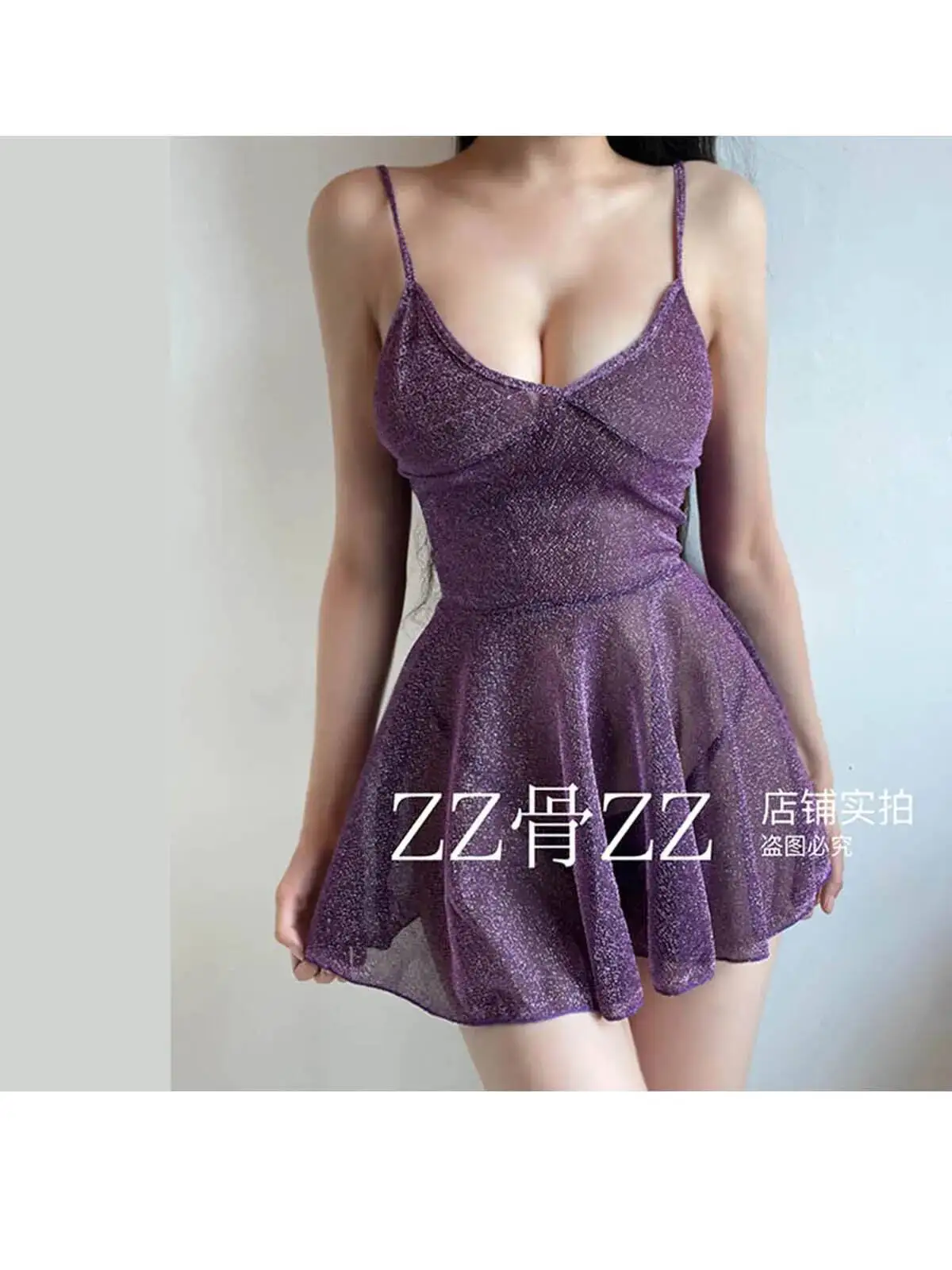 Neue Sexy Feminine Stil V-ausschnitt Brust Cinching Taille Süße Leibchen Kurzes Kleid Elegante Lila Süße Tank Mini Kleid E7KK