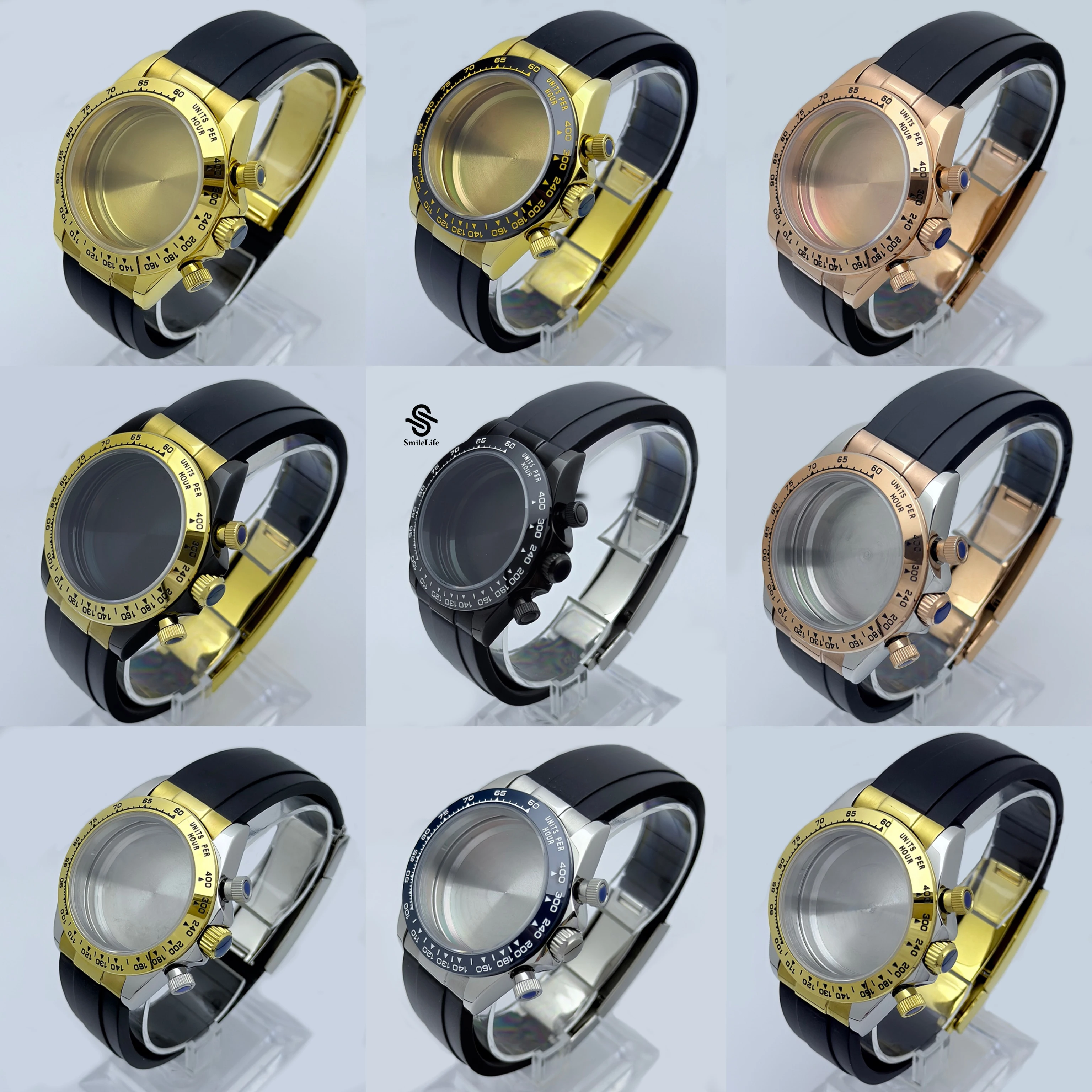 SmileLife VK63 حافظة فضية 39 مللي متر 316L حافظة من الفولاذ المقاوم للصدأ تناسب VK63 ساعة يد تعمل بالحركة كوارتز اكسسوارات حزام ساعة من الفولاذ المقاوم للصدأ