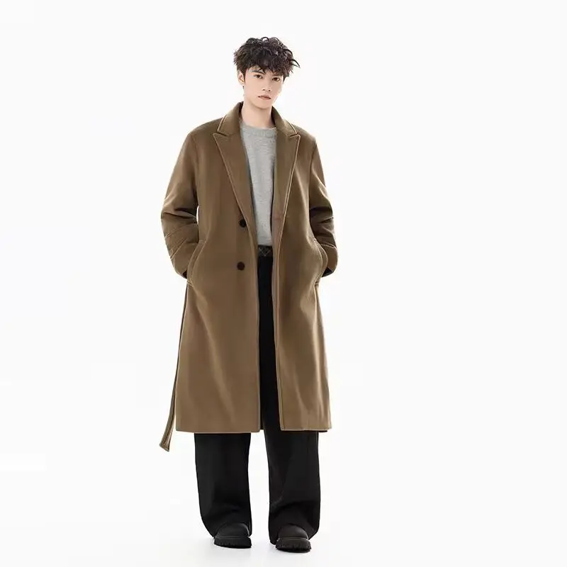 

Двустороннее шерстяное мужское пальто средней длины, повседневная верхняя одежда, образец одежды Diaam с бумажным узором