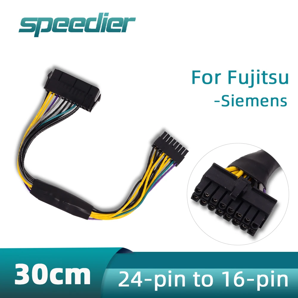 ATX 24Pin To 16Pin Power Adapter Cable 30cm Standard PSU Converter Wire for Fujitsu Siemens Desktop PC Workstation Motherboard