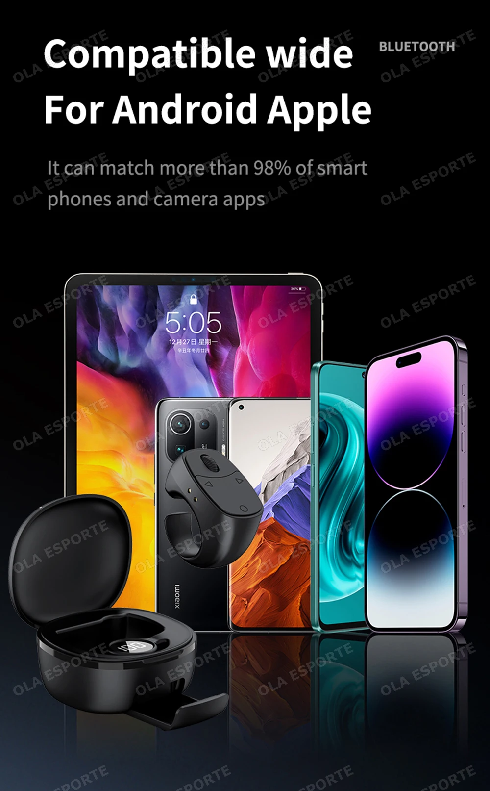 Fernbedienung Kabelloser Bluetooth-Rollring für Fingerspitzen, tragbare mobile Maus, Video-Automatik-Seitenwechsler, Browsing-Ring R12 – Detail 6