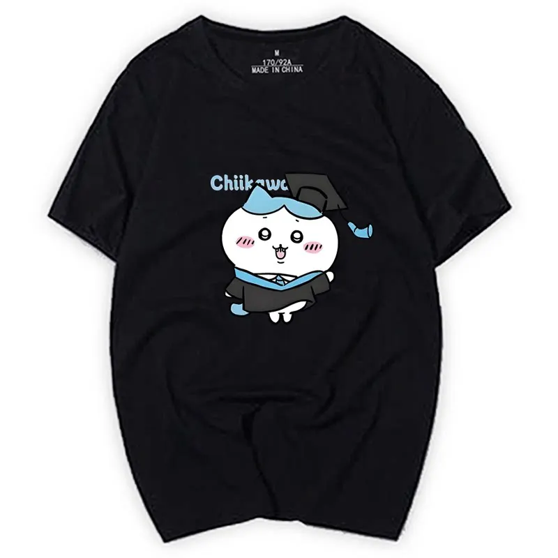 Chiikawa Japanese Cartoon Graphic T‑Shirt, Men Women Couple Casual Summer Short‑Sleeve Oversized Harajuku Streetwear Gift Top
