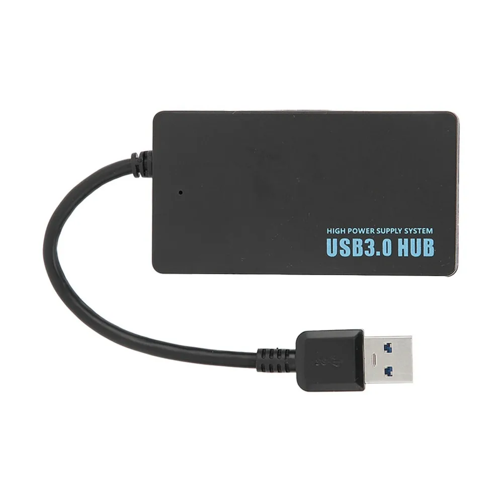 Multifunction 4 Ports USB3.0 Hub 5Gbps High Speed USB Hub Black Plug and Play USB Adapter Laptop Desktop