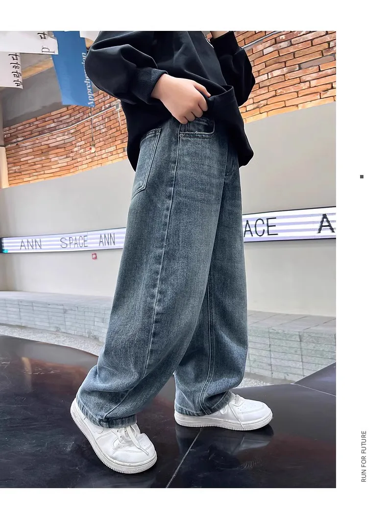 Neue Kinder Jungen Denim Hosen Baumwolle Feste Elastische Taille Infant Babyd Boyd Jeans Lose Vielseitige Junge Teenager Jungen Hosen – Detail 3
