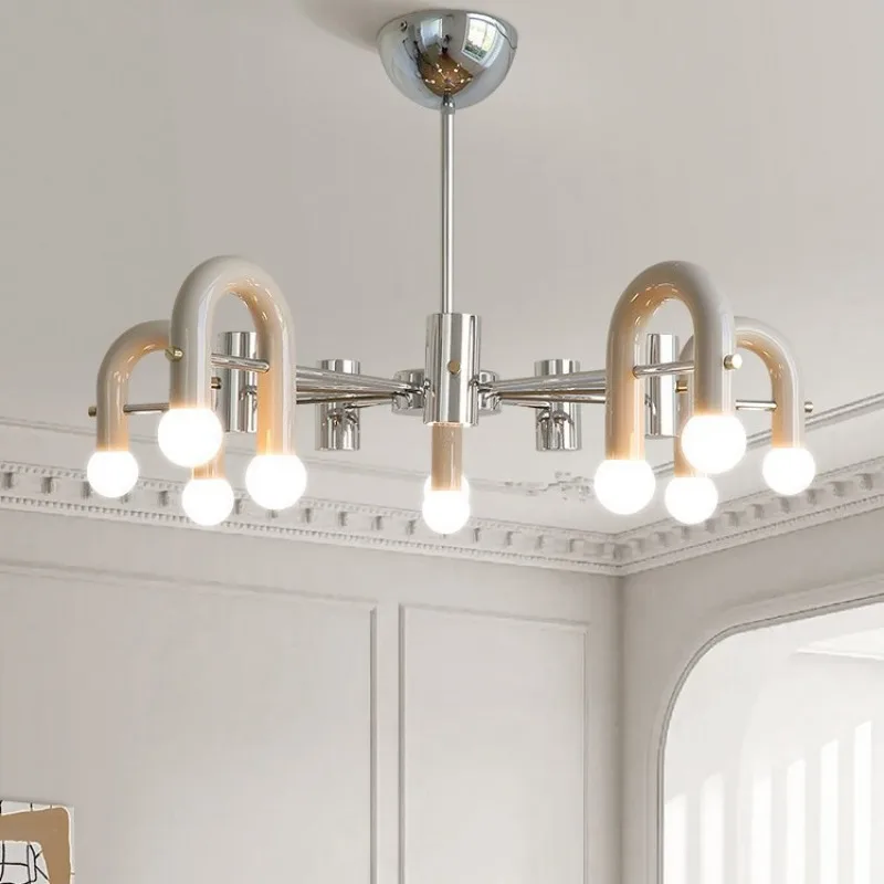 Minimalist living room chandelier cream wind bedroom light personalized creative U-shaped dining room