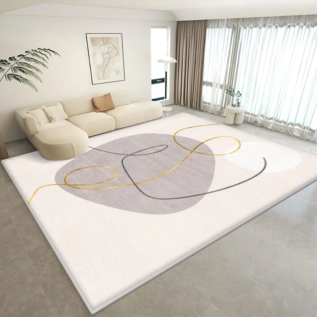 

VIKAMA French-Style Cream-Colored Imitation Cashmere Carpet for Living Room - Simple and Elegant Foot mat for Sofa and Blanket