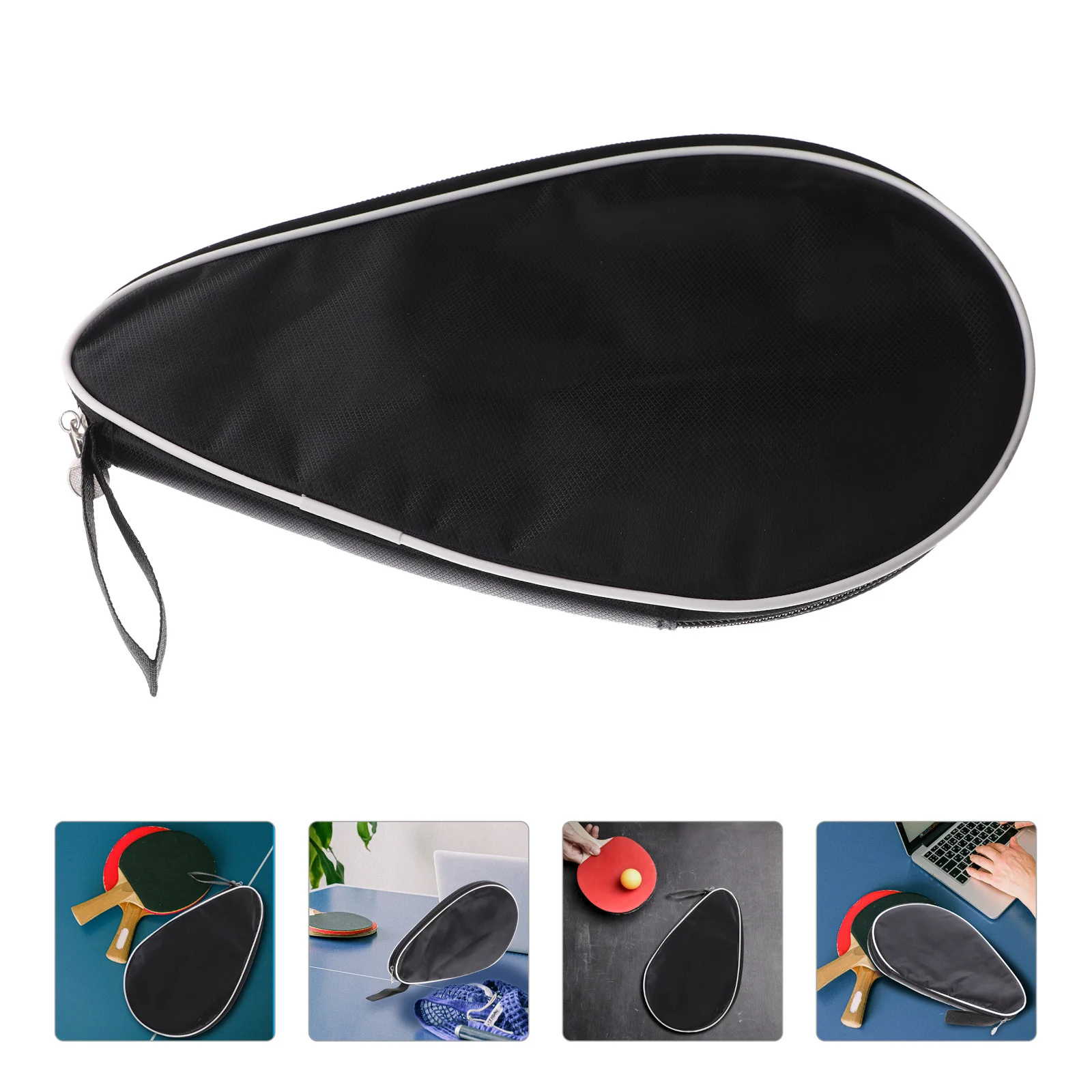 

Useful Storage Case Table Tennis Racket Bag Oxford Cloth Temp Resistance Built-in Elastic Band Organizer