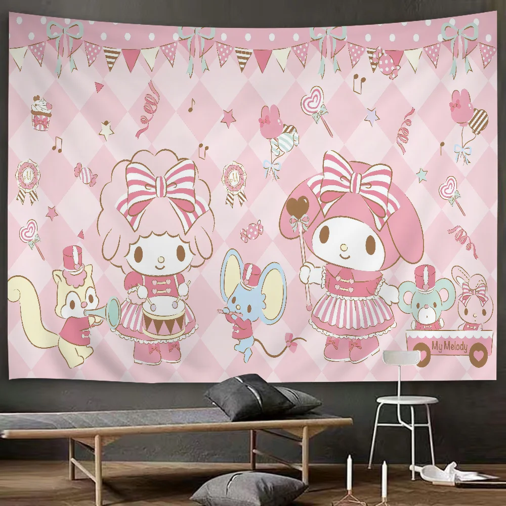 Tapiz de dibujos animados lindo M-MelodyS tapiz de Anime colgante Tarot Hippie alfombras de pared hojas para colgar en la pared del dormitorio