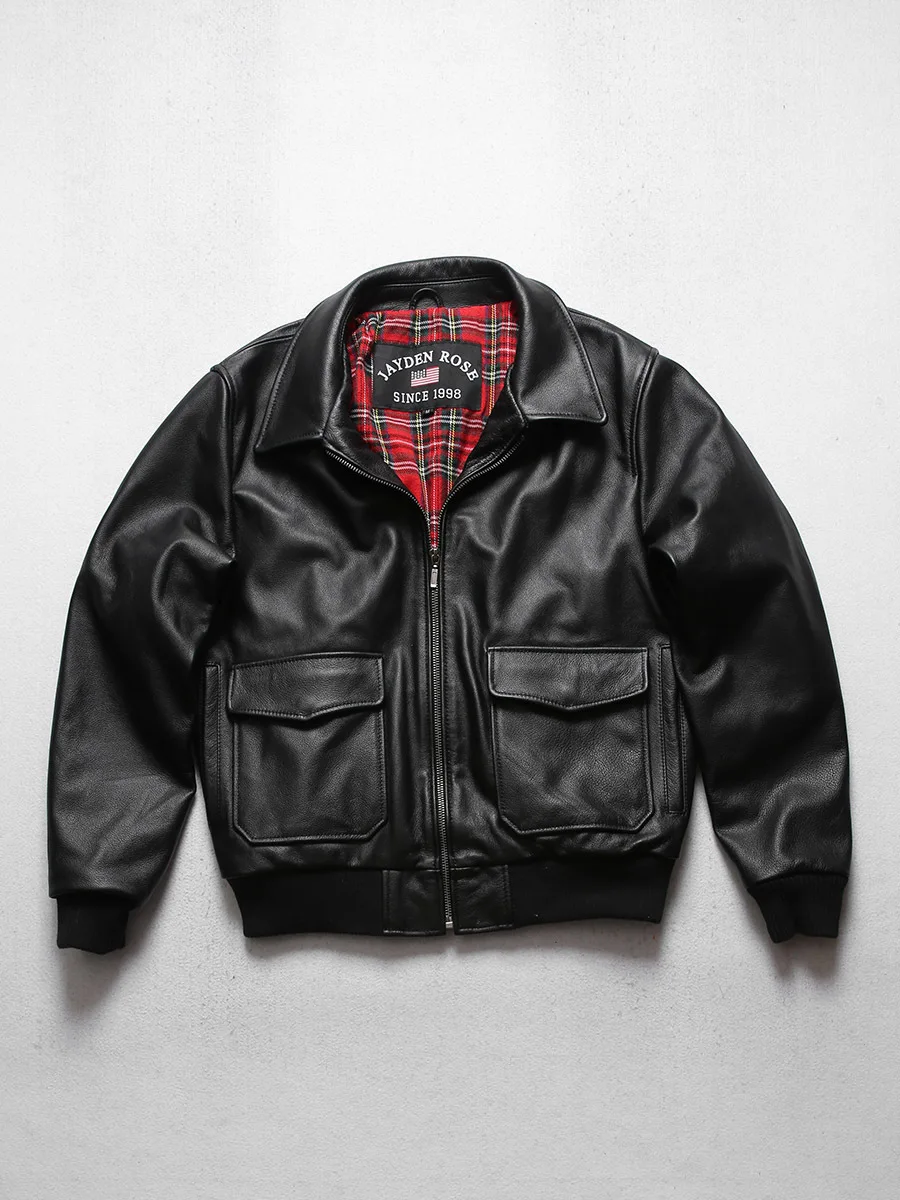 

Мужская куртка-пилот G1 из натуральной кожи в американском стиле, повседневный стиль, летный костюм из натуральной воловьей кожи с верхним зерном.