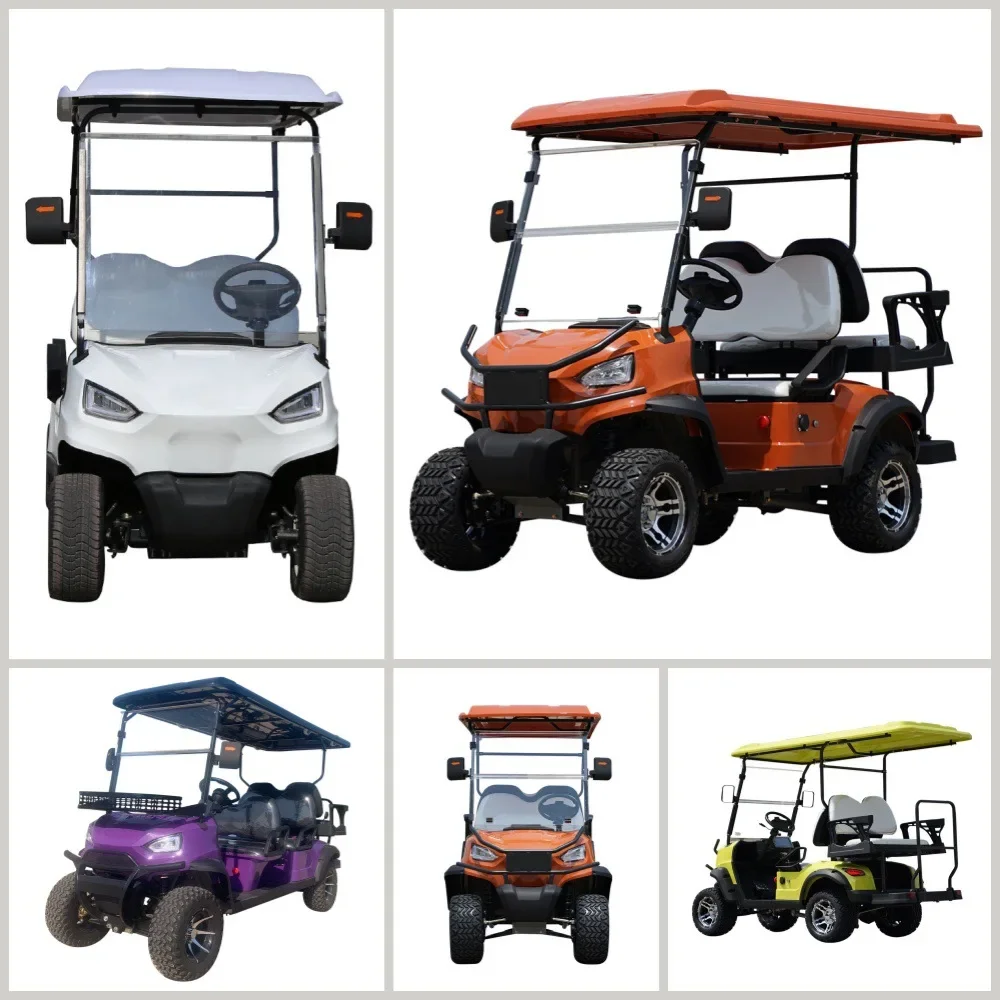Cheap 4WD Electric Golf Cart New Energy Powered Steel Electric Golf Carts with 48V/72V Battery Compatible with Club Car