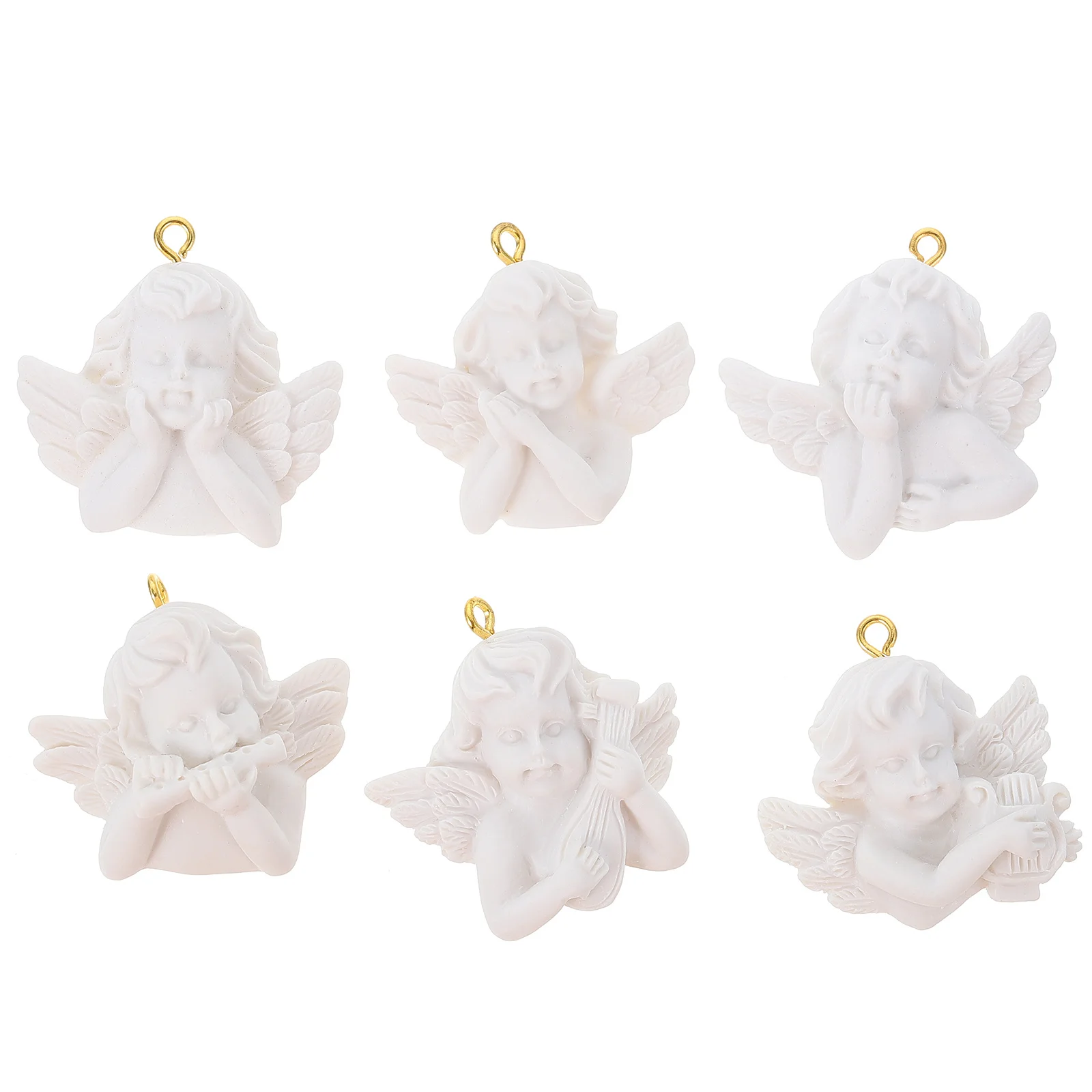 12 قطعة أجنحة الملاك المفاتيح الراتنج Charms المعلقات Diy بها بنفسك صنع المجوهرات الاكسسوارات الحرفية هدية زخرفة الزخرفية اليدوى
