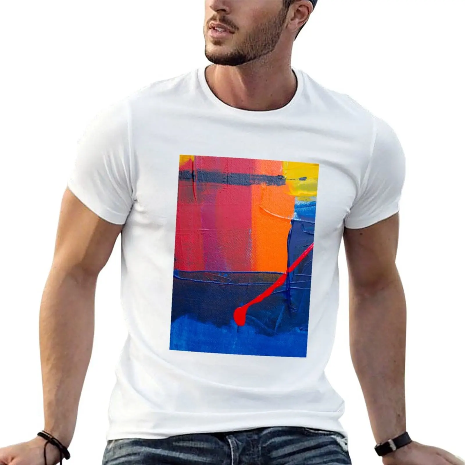 Abstract Art Colour Painting T-Shirt summer top Louboutins mens designer clothes