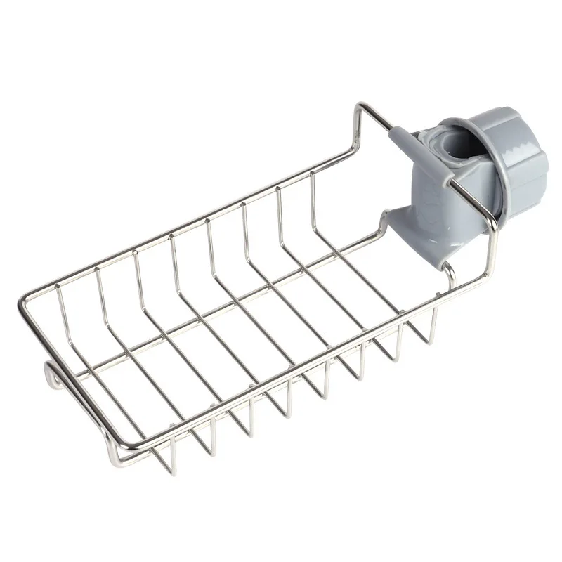 

Kitchen Multifunctional Stainless Steel Faucet Shelf Punch-free Rag Sink Drain Storage Rack Tool