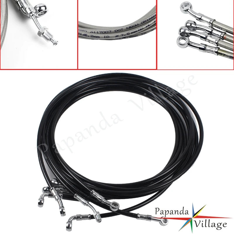 

Silver/Black Motorcycle Stainless 10-12" Handlebar Brake Clutch Line Cables Wiring Kit for Harley Touring ABS Model 2014-2017