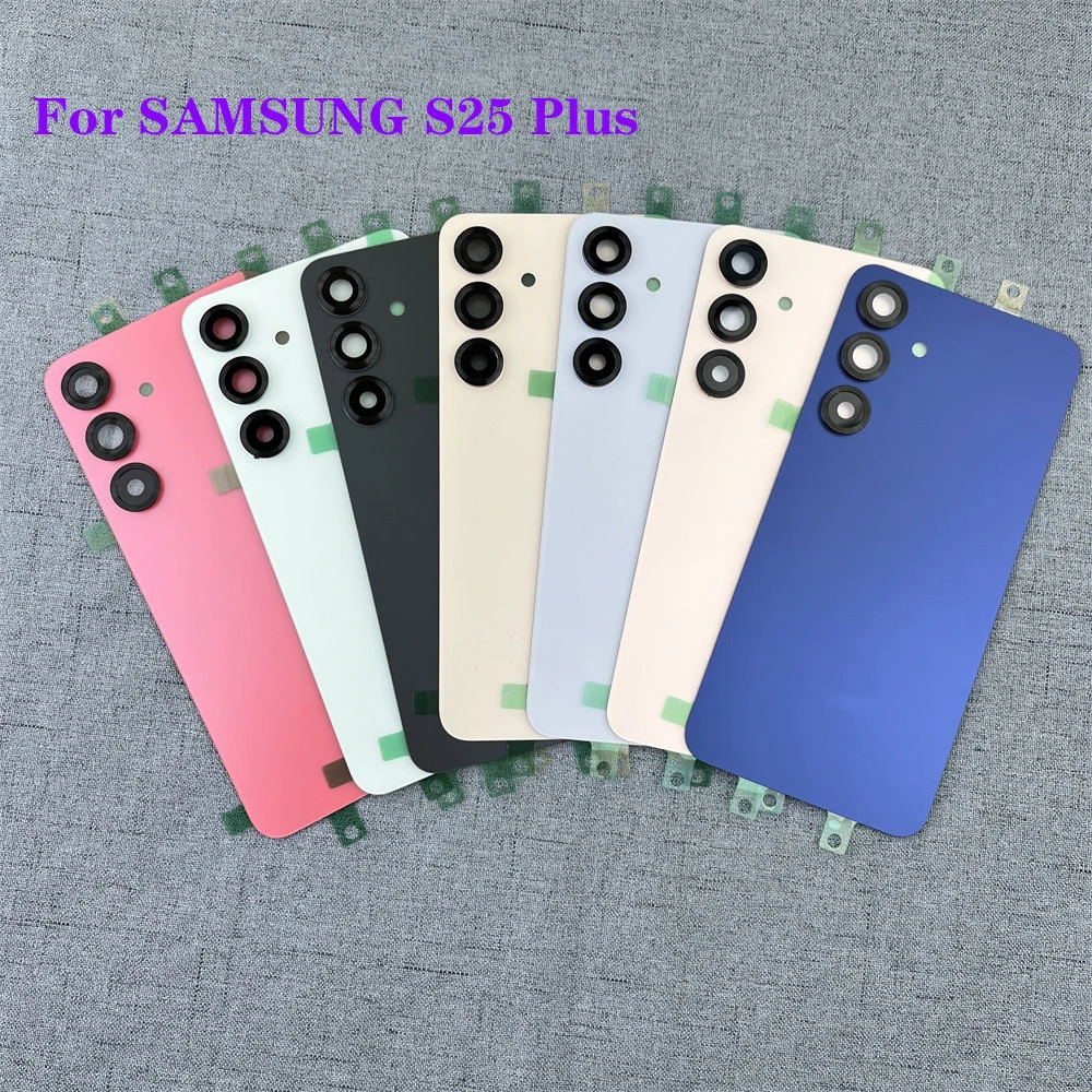 

Original Back Glass For Samsung Galaxy S25 Plus S25+ 5G Battery Cover Rear Door Housing Panel Repair Parts & Camera Lens Frame