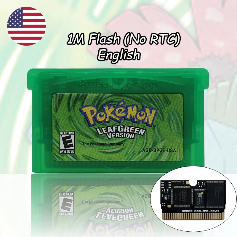GBA 1M 플래시 RTC 포켓몬 루비/사파이어/에메랄드/파이어레드/리프그린 비디오 게임 ... - 3