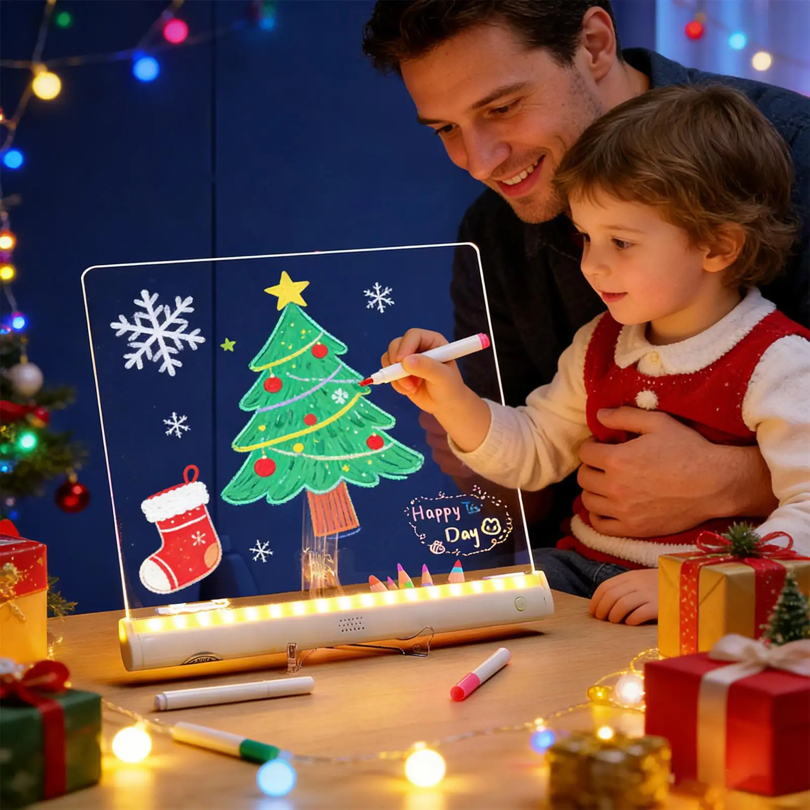 

Светодиодная доска для рисования, многоразовые принадлежности для рисования, светящаяся доска для сухого стирания для детей дошкольников, мальчиков и девочек, домашний школьный класс