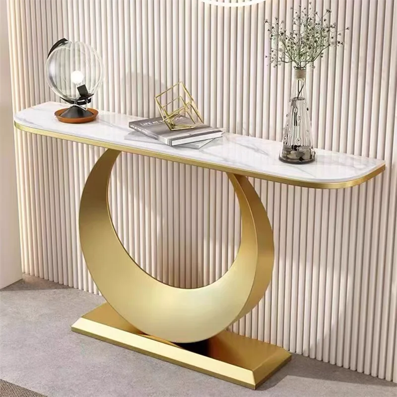 

Glam Style Console Table Italian Minimalist Space Saving Vintage Entryways Table Aesthetic Elegant Mesa Estrecha Home Furniture