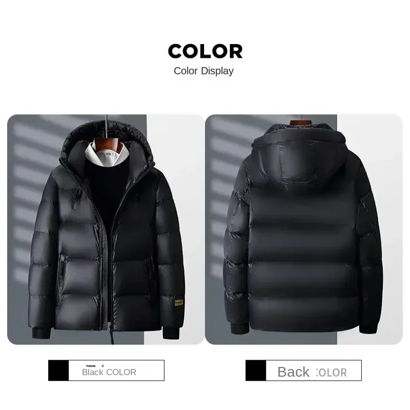 Black Gold Goose Down Jacket Men\'s Winter Hooded New Style Cold-Proof Super Thick Winter Clothing Men\'s Thickened Coat