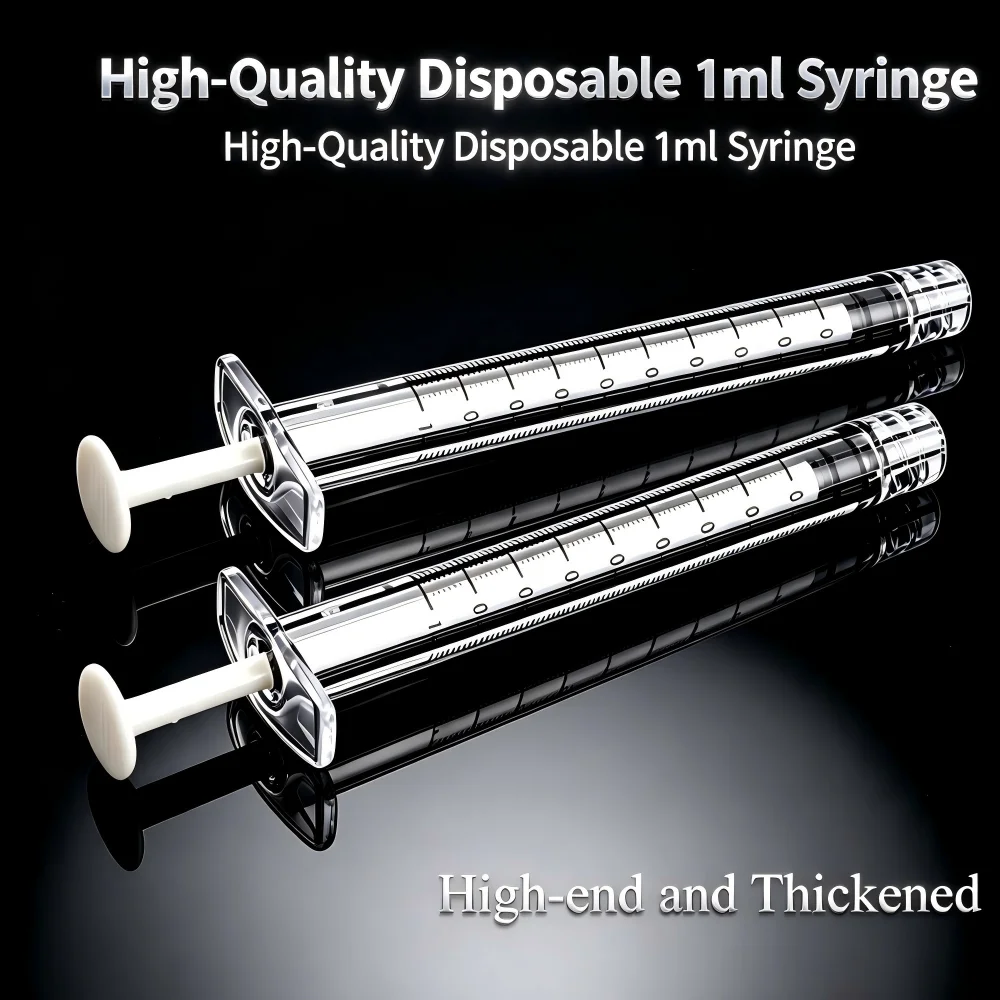 10/20pcs 1ml Luer Lock Syringe Without Needle High Transparency PC Sterile Individually Wrapped for Dental Irrigation
