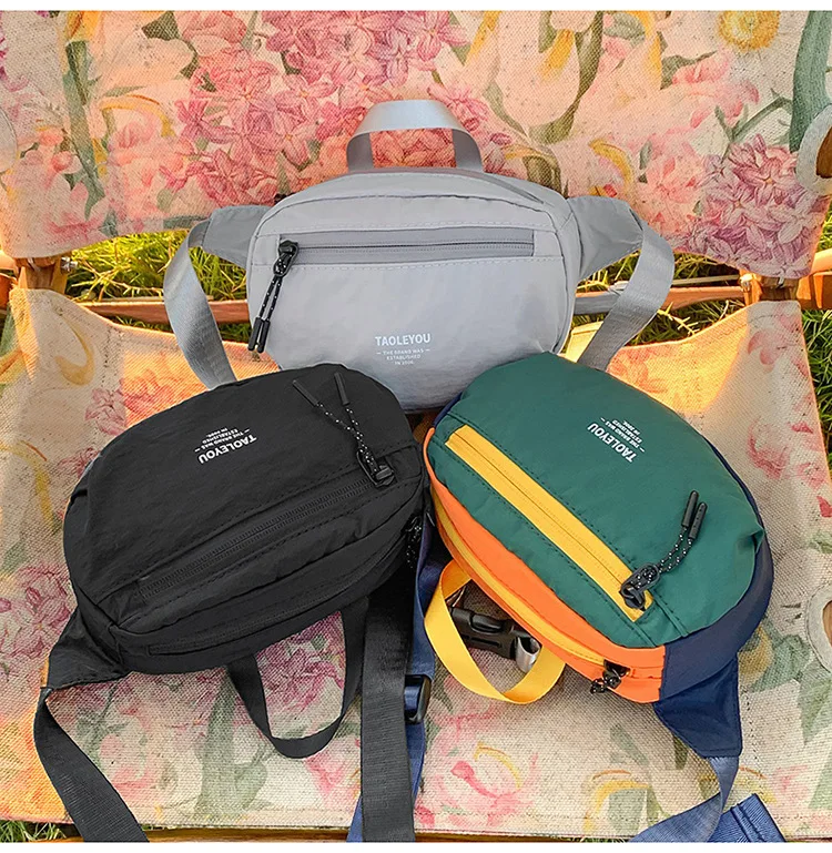 

Уличная нейлоновая поясная сумка светлого цвета, мужская сумка через плечо для верховой езды, женская нагрудная сумка, спортивная водонепроницаемая дорожная сумка