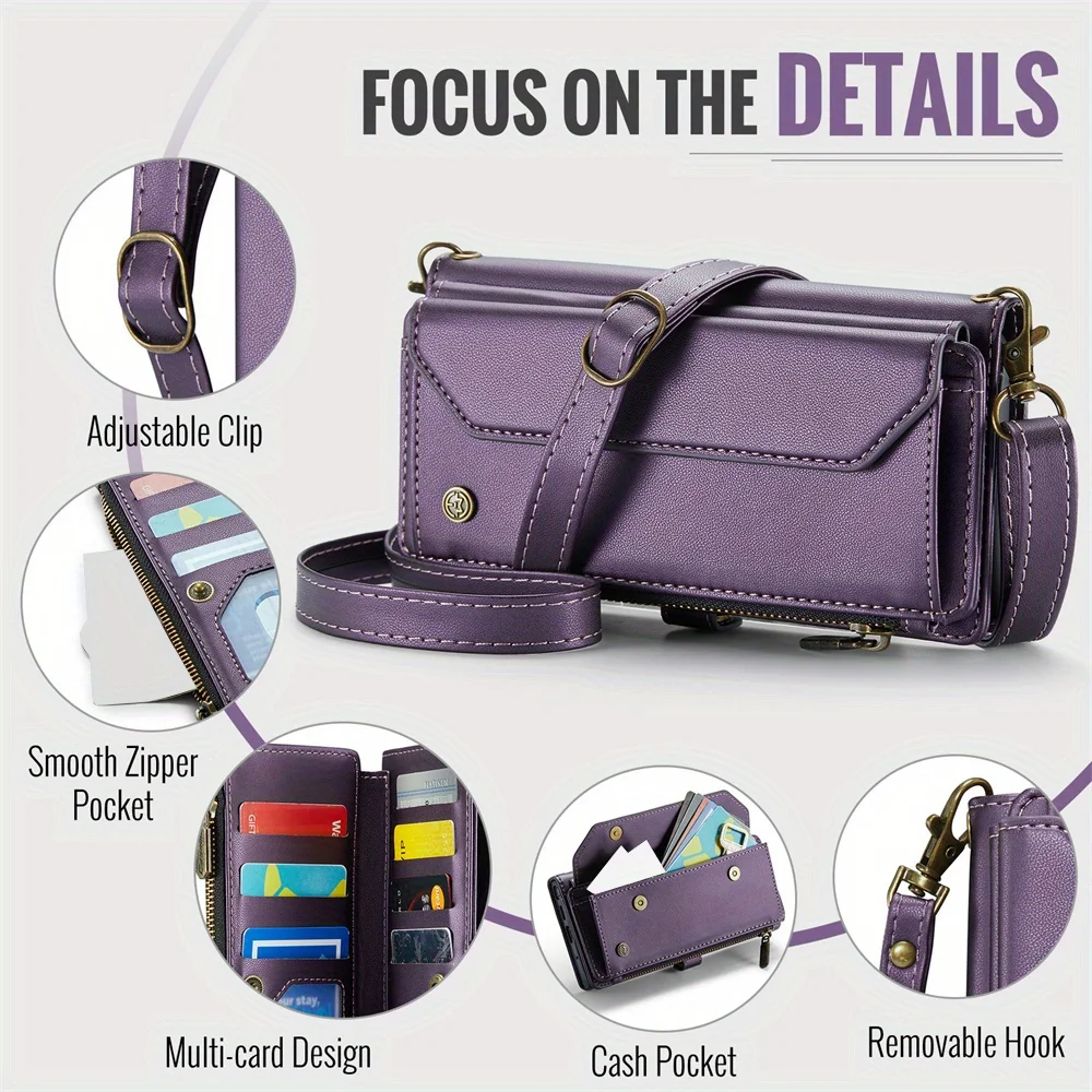 حافظة لهاتف سامسونج جالاكسي نوت 20 الترا 10 بلس، محفظة RFID مع فتحة 10 بطاقات، حافظة بحزام كتف مغناطيسي قابل للطي #5