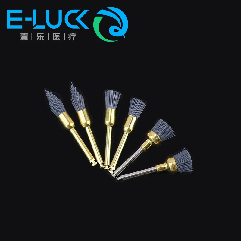 6Pcs/Box Dental Polishing Brush Polishing Felt Cotton Wheel Brush Silicon Carbide For Low-Speed Contra Angle Handpiece