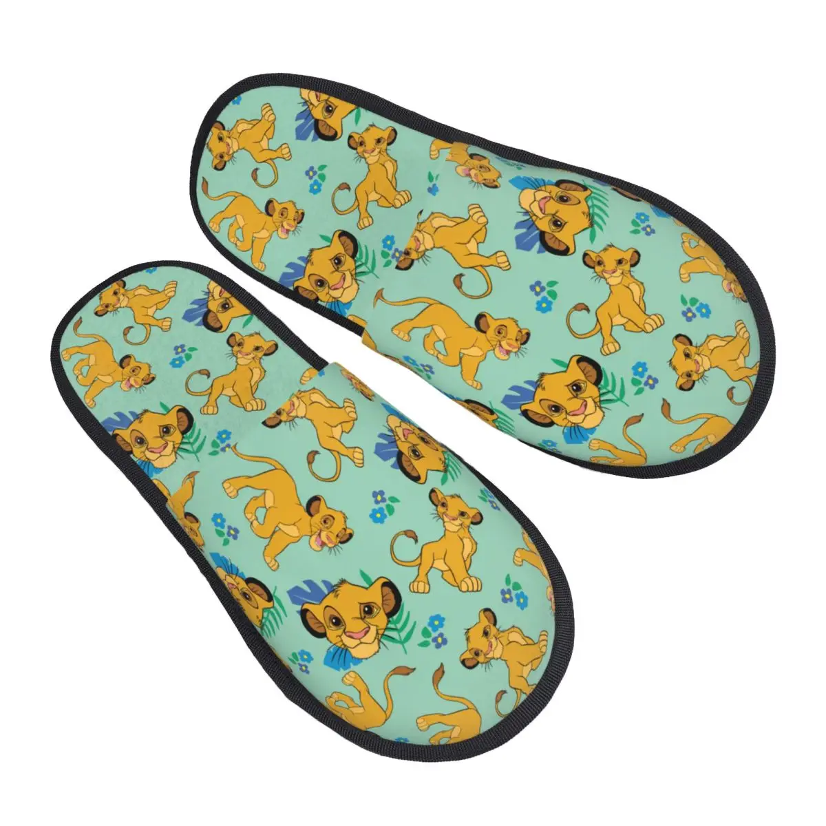 

Custom The King Lion Simba And Nala Soft Memory Foam House Slippers Women Comfy Warm Anti-skid Sole Slipper