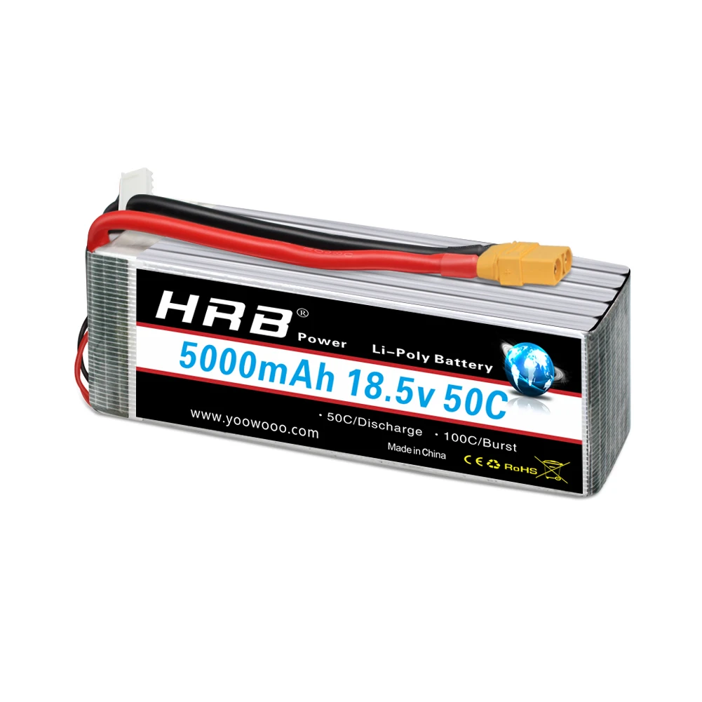 1/2 st HRB 5 S 18.5 V 5000 mAh RC Lipo Batterij met XT90 Plug voor RC Helicopter Vliegtuig Auto Boot Vrachtwagen 10 S Drone batterij DIY
