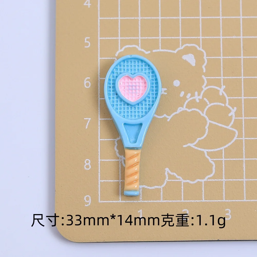 100pcs Kawaii Resin Mini Badminton Racket DIY for Phone Case Keychain Earrings Scrapbook Craft Dollhouse Accessories